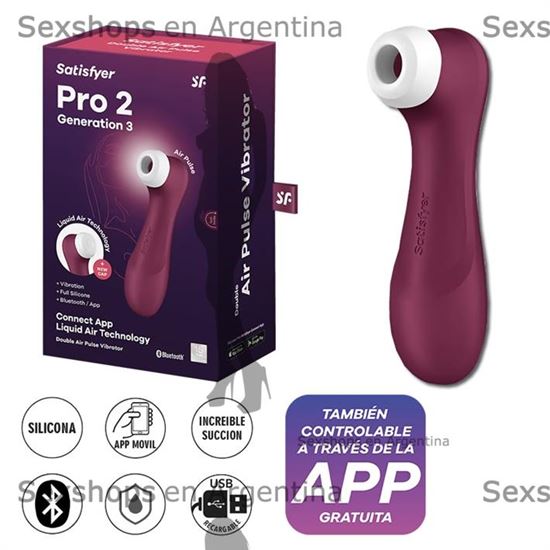 Satisfyer Pro 2 wine red Generation 3 succionador con aplicación blueetoth